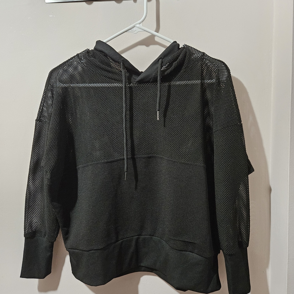 Women Breathable Mesh Black Sweater Running Jogging Hiking Outdoor Activities